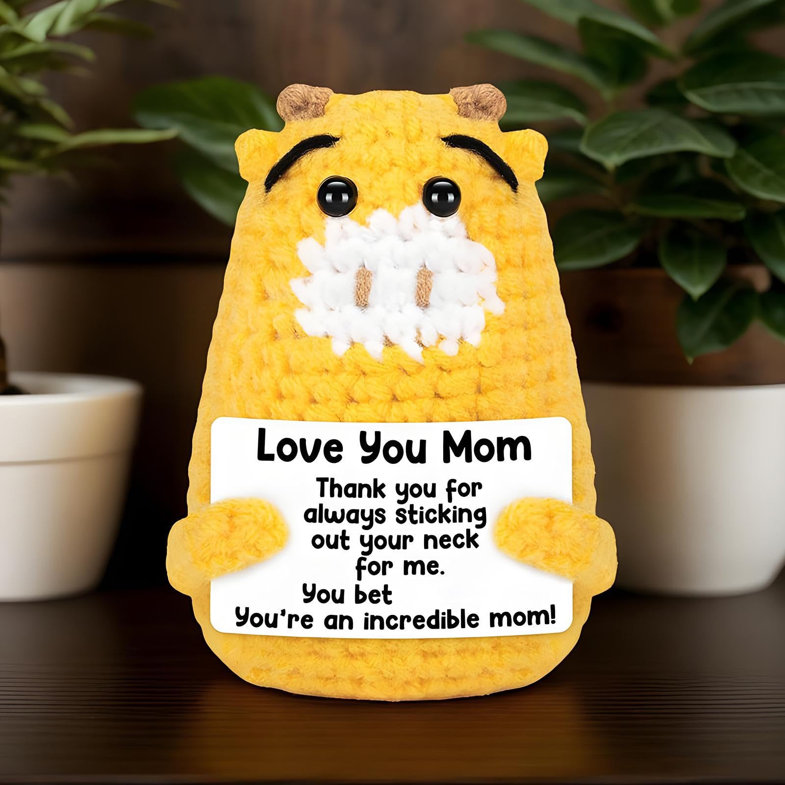 Crochet Giraffe Positive With Desk Decorations, Emotional Support Giraffe Plush, Birthday Gift, Gifts For Children, Interesting Gifts - UK