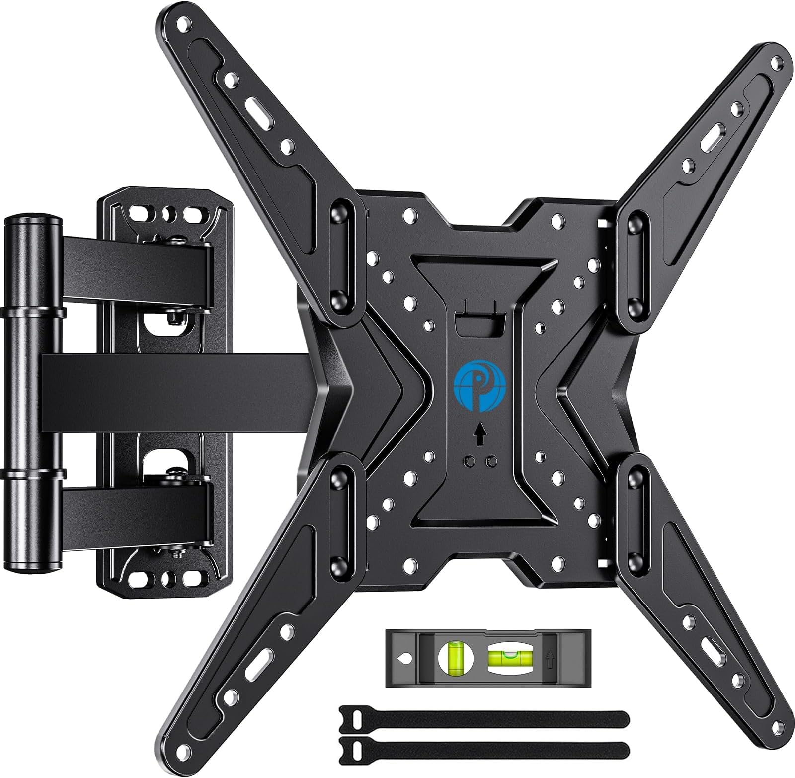 Pipishell Full Motion TV Wall Mount for Most 26-60 inch TVs up to 77lbs, TV Mount with Tilt +5~-15°, Swivel ±90°, Extension, Single Stud Articulating, Max VESA 400x400mm, PIMF11