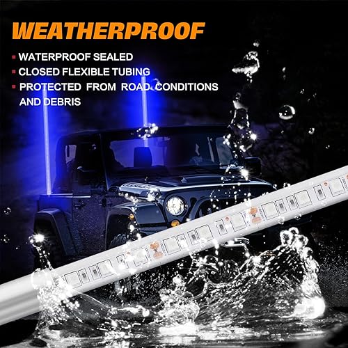 Miniatura 10 de Luces LED verdes de 4 pies con iluminación en espiral para vehículos todoterreno, ATV, UTV, Polaris RZR, camión, 4 x 4, SXS, Buggy Dun(1 unidad)