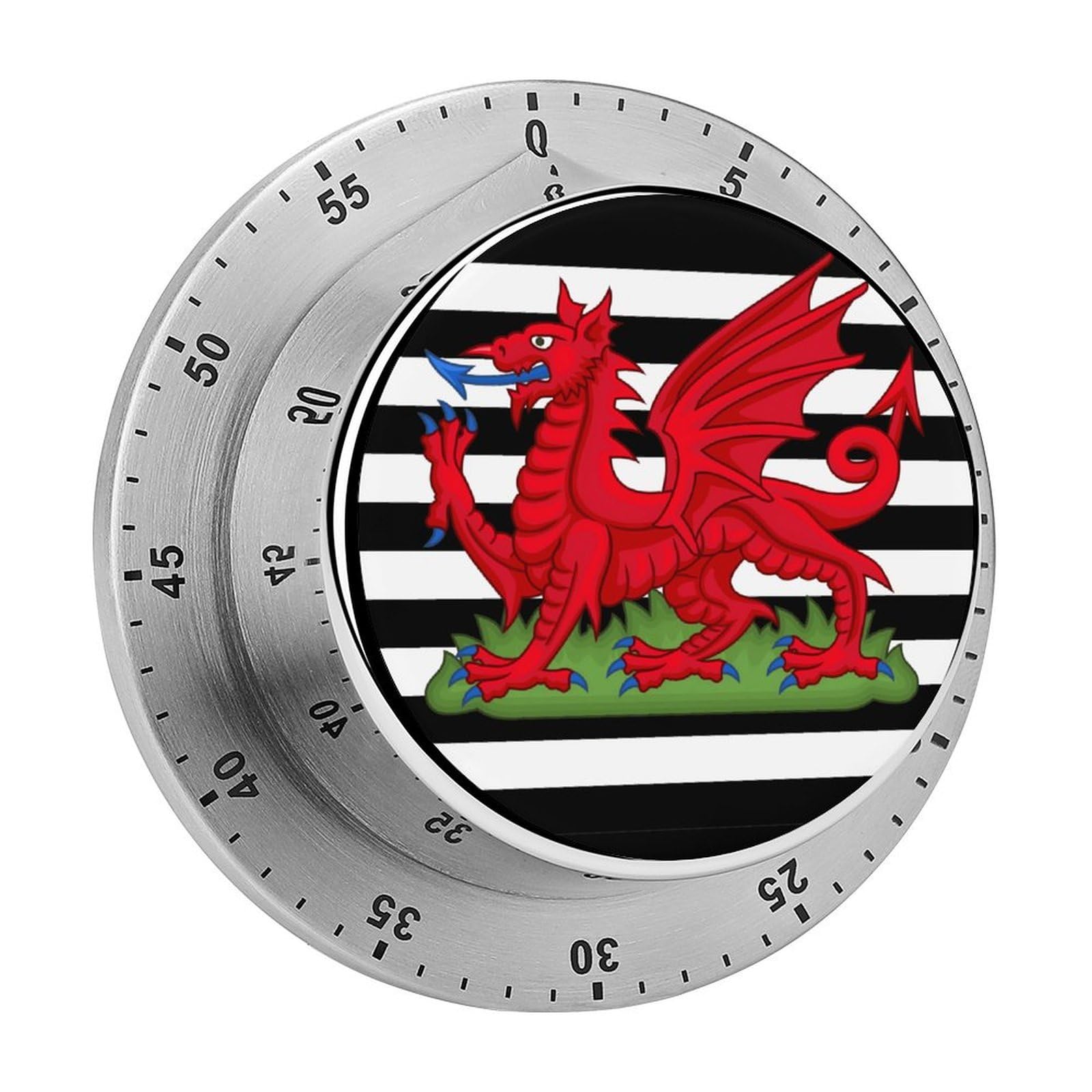U.S. Flag of Wales Welsh Funny Timer 60 Minute Countdown Timer Mechanical Time Management Tool for Kitchen Work