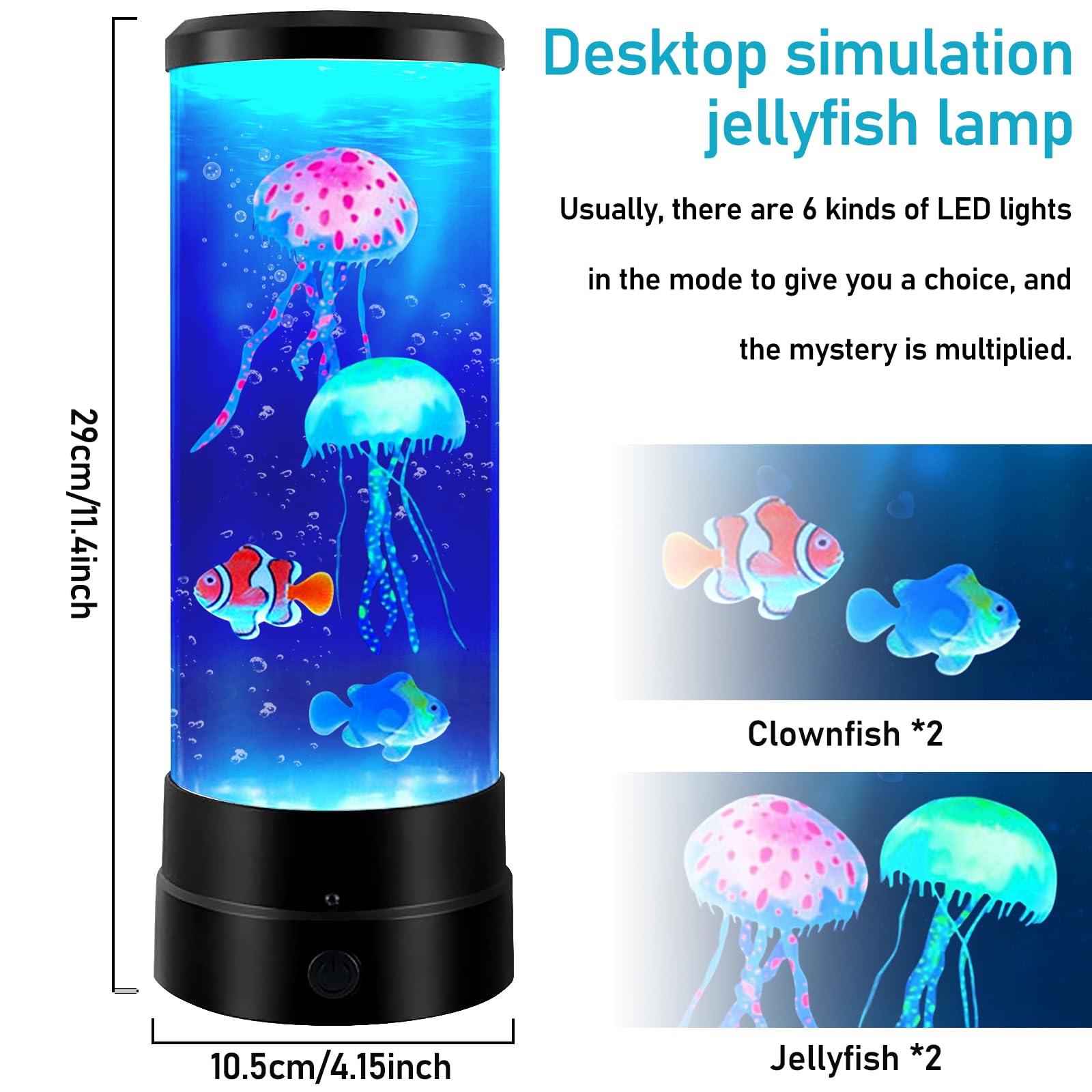 PORFOYO Lámpara de medusas, lámpara de lava, medusas, lámpara redonda para acuario, medusas con 17 modos de cambio de color, mando a distancia, lámpara de lava para luz de ambiente, luz nocturna