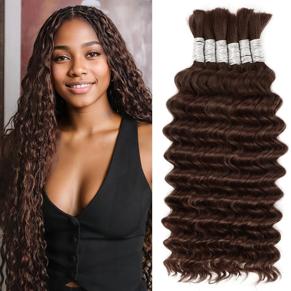 Braiding Hair for Boho Braids Human Hair 150g 16 Inch Curly Boho Hair for Braiding Knotless 12A Brazilian Virgin Deep Wave Bohemian 6 Bundles/Pack