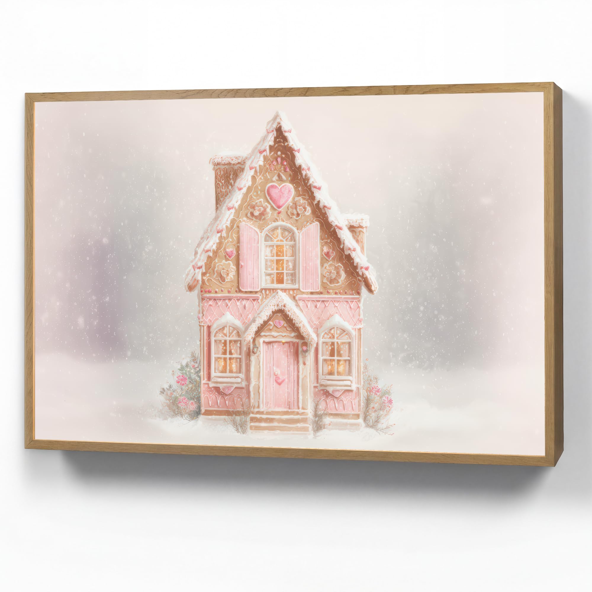 Wandleuchte Flur 100x70 cm Aufladbar Wand Lampe Wandleuchten Innen Modern LED Lampen Wandlampen Wall Light Wandlicht Wohnzimmer Wandlampe Dimmbar Häuschen - Zucker - Pastell