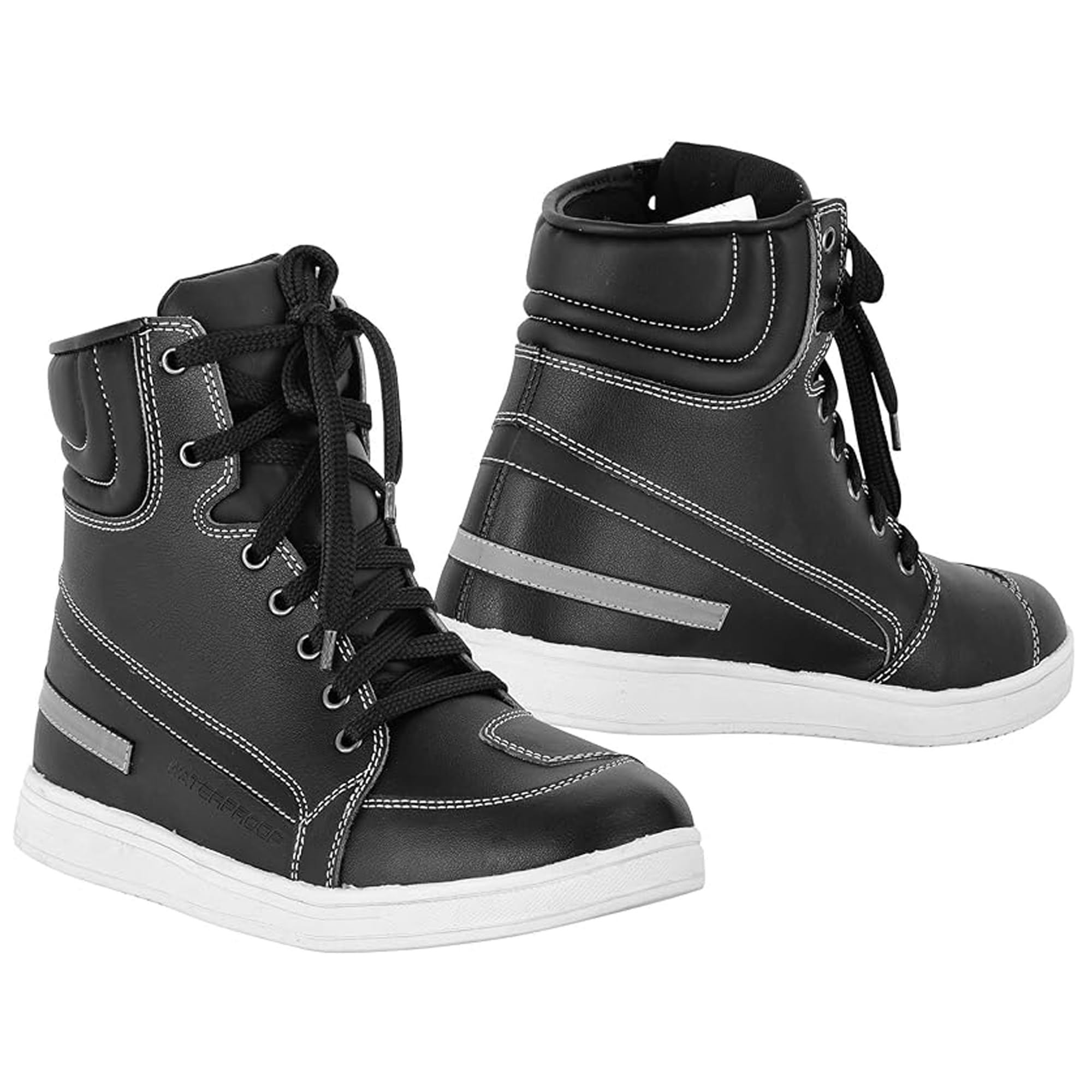 Zapatos de Moto para Hombre Zapatillas de Moto Botas de Cuero Suela de Goma Botas de Moto de Cuero Protector Homologadas CE EN 13634:2017