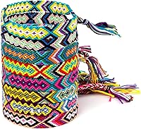 LOVEINUSA 8PCS Nepal Style Handmade Woven Friendship Bracelets - Adjustable Braided Bracelets for Kids Girls Women Teens Gifts