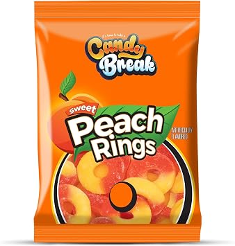 Candy Break Peach Rings  eftali Aromal  Yumu ak  eker 113 Gr