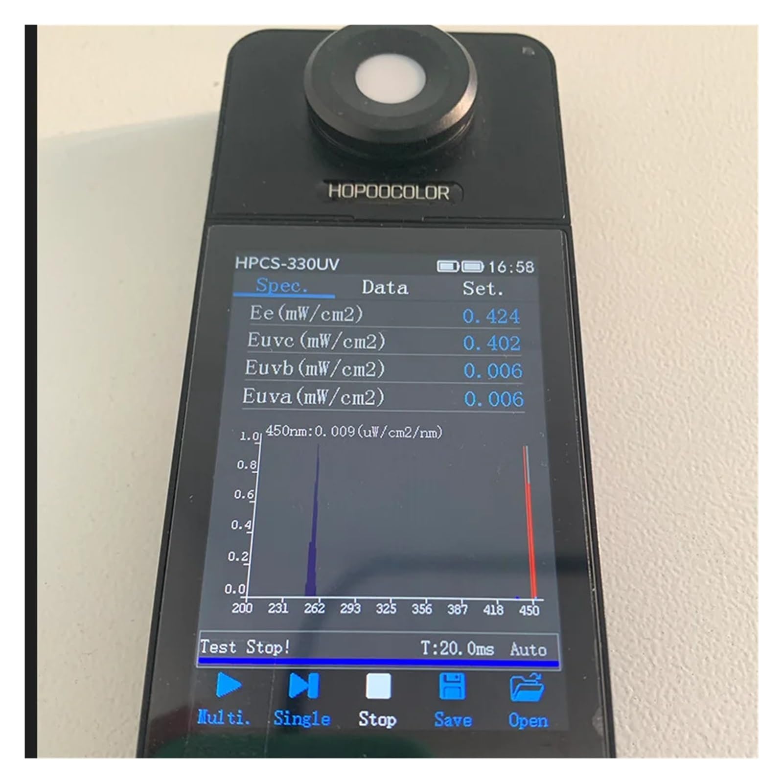 Spektrometer, Uva Uvb Tester MW/cm2 Bestrahlungsstärke Spektrometer Licht UV Wellenlänge