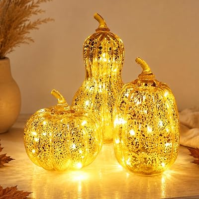 Mercury glass pumpkins