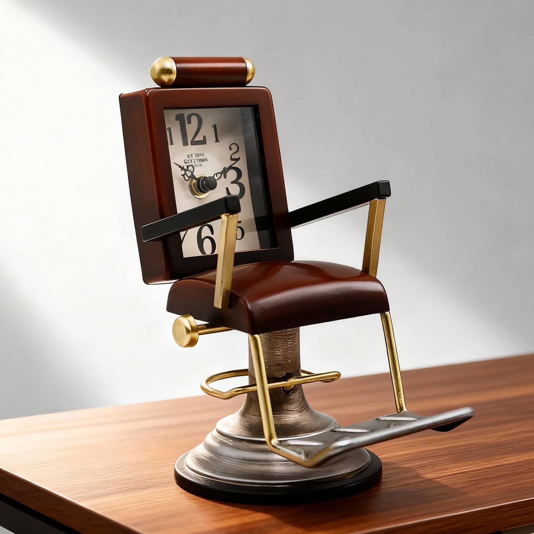 YOUKI Orologio da tavolo decorativo da barbiere, regalo per parrucchieri
