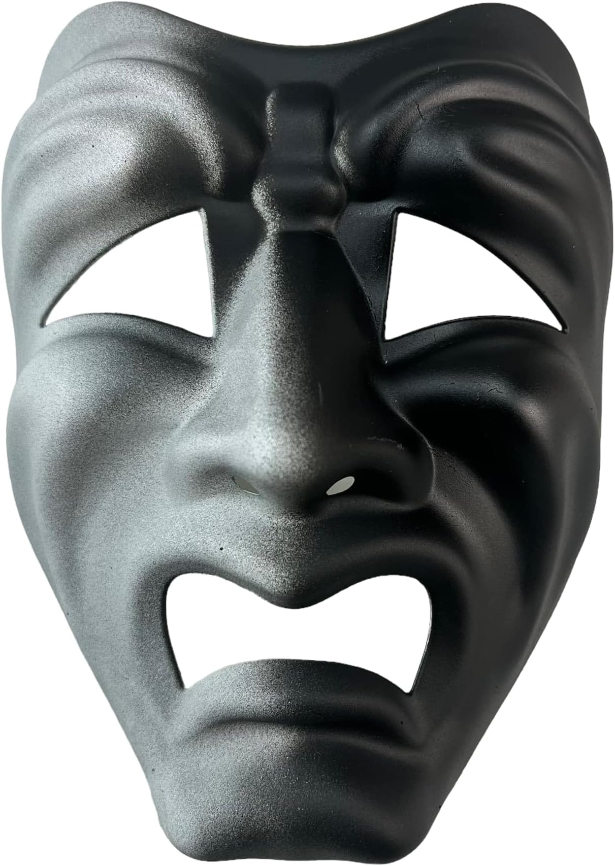 KBWFull Face Comedy Tragedy Jester Mask Phantom of The Opera Masquerade Venetian Mardi Gras Mask - Custom Black & White