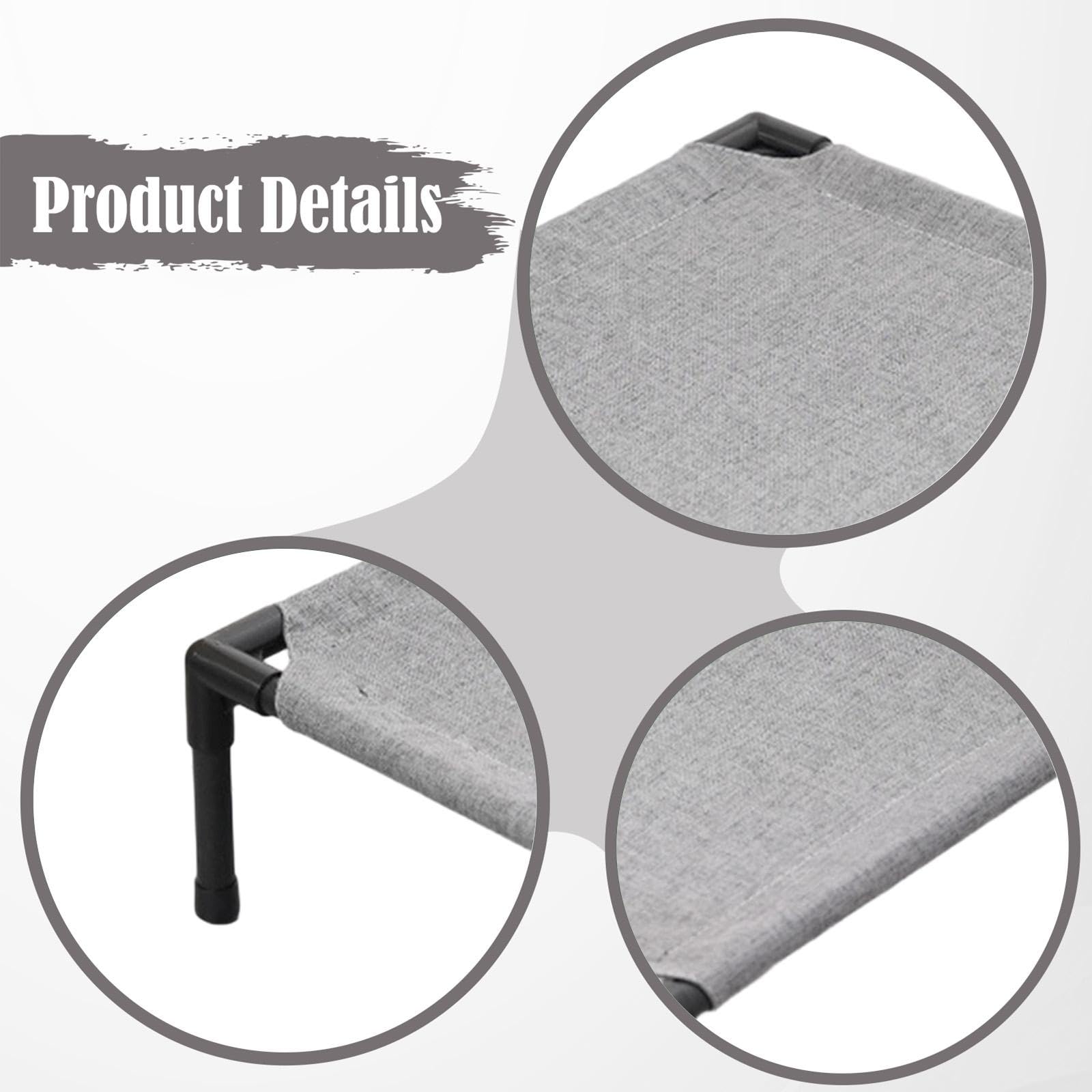 Gralara Cuccia rialzata per Cani, Accessorio Facile da Pulire, Regalo per mobili, Lettino Portatile per Gatti per Campeggio, Interni, Esterni, Giardino, Grigio Scuro, S