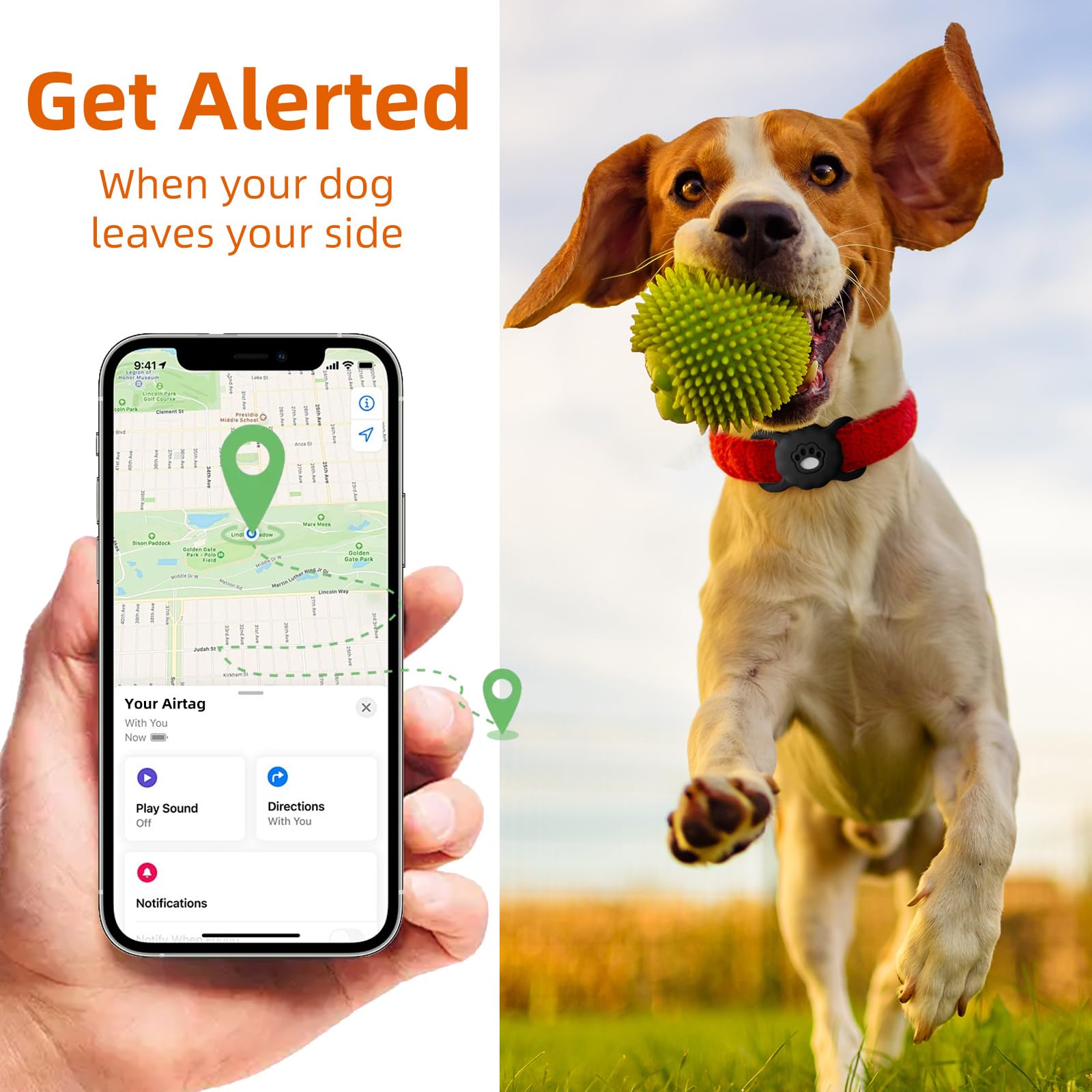 Maledan 2 Pack Airtag Dog Collar Holders Compatible with Apple AirTag GPS Tracking Finder - Air Tag Protective Silicone Case with Paw Pattern for Dog Airtag Holder Cat Collar Loop Holder, Black+Black — view 6
