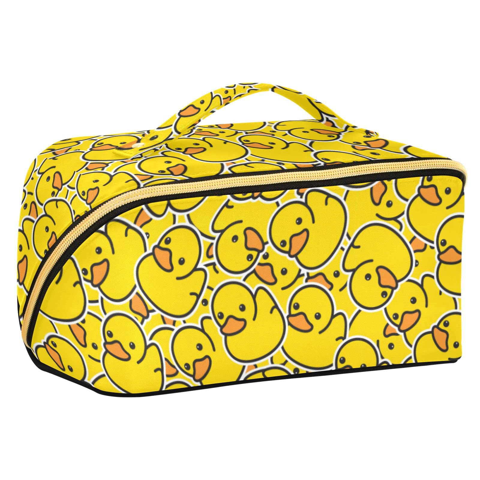 innewgogo Cosmetic Bag for Women Travel Makeup Bag with Portable Handle Multi-functional Toiletry Bag Waterproof Organizer Case for Travel Makeup Beginners Women, 10 Yellow Rubber Duck