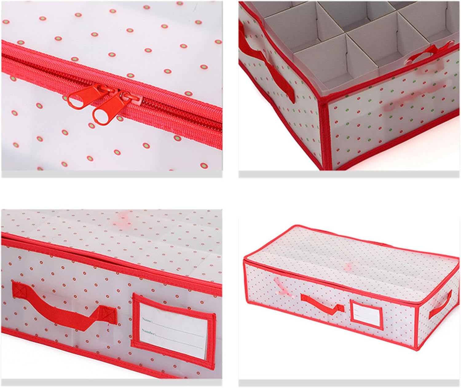 Large Capacity Foldable 64 Pocket Storage Container Sturdy Oxfords Materials Christmas Decoration Organizers Oxfords Cloth Decoration Storage Box