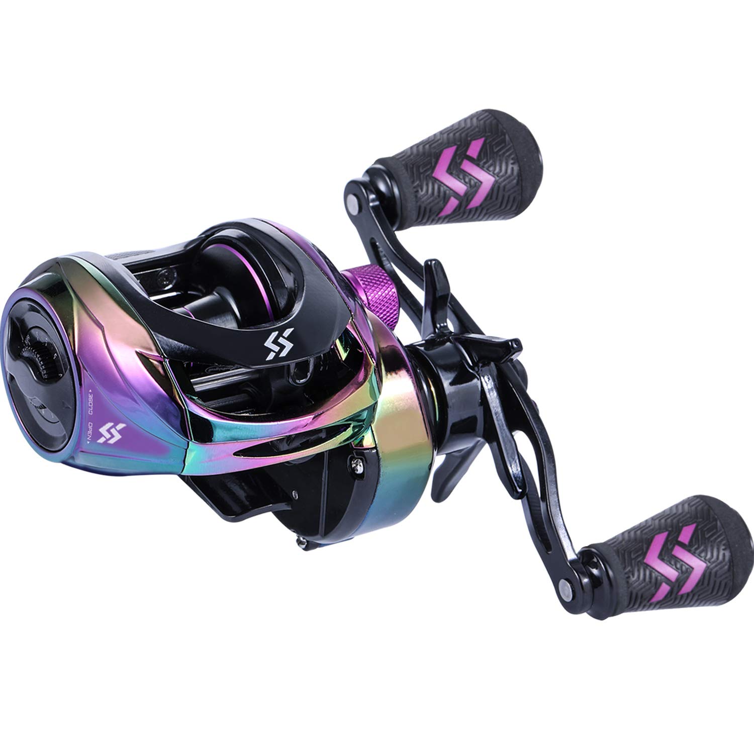 Sougayilang Baitcasting Reels - Colorful Fishing Reel, 8.0:1 Gear Ratios, 9+1 BB, Magnetic Braking System