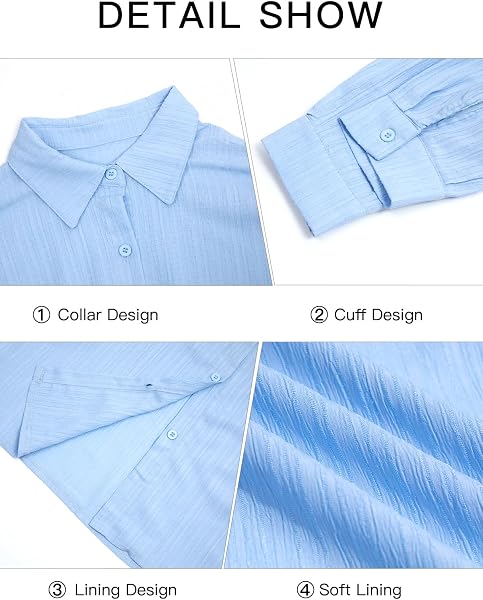 Conjunto de 2 piezas para mujer, conjunto casual de camisa de manga larga con botones y pantalones de pierna ancha, conjunto de chándal - 2