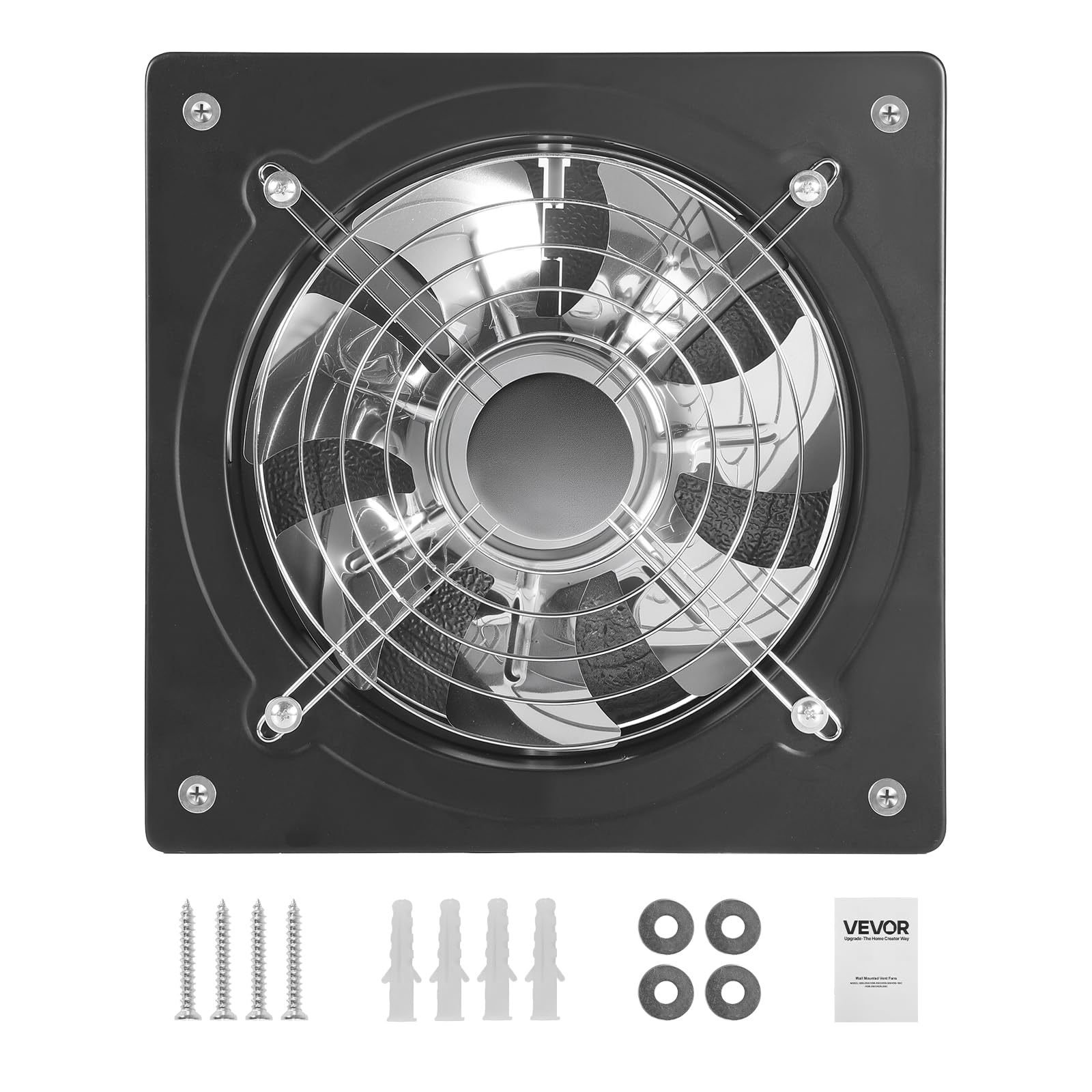 VEVOR Ventilatore di Scarico da 254 mm, Ventilatore di Sfiato a Parete ad Alta Velocità da 988 CFM con Controllo della Velocità, Basso Consumo, per Soffitta, Garage, Cantina, Officina, Cucina