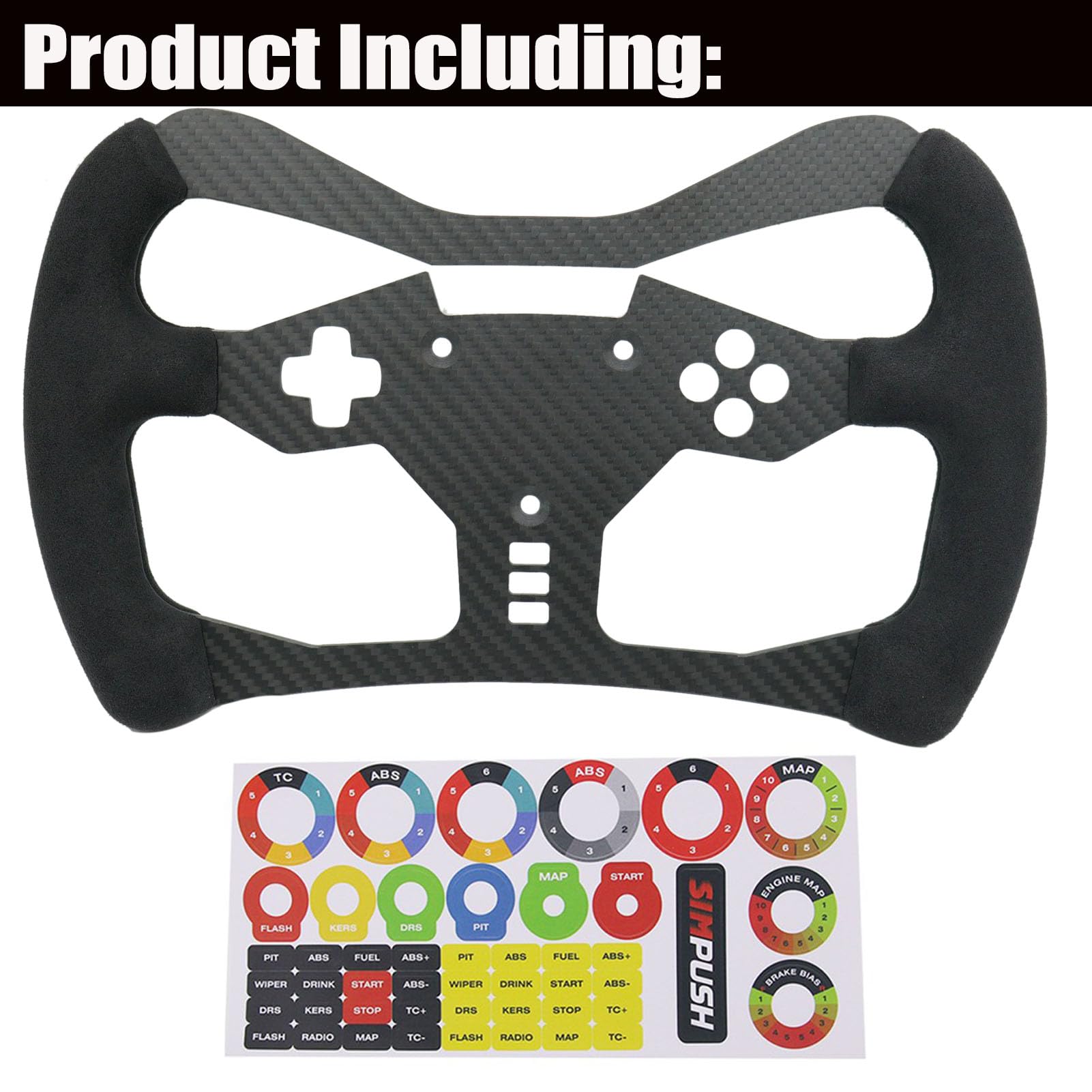 Formula F1 Racing Sim Wheel Mod GT3 GT4 For PXN VD4/VD6 Bundle WAS Direct Drive Racing Wheel;Supper lightweight Original Carbon Fiber Suede For PXN 4 Nm/6 Nm Servo Motor Base Steering