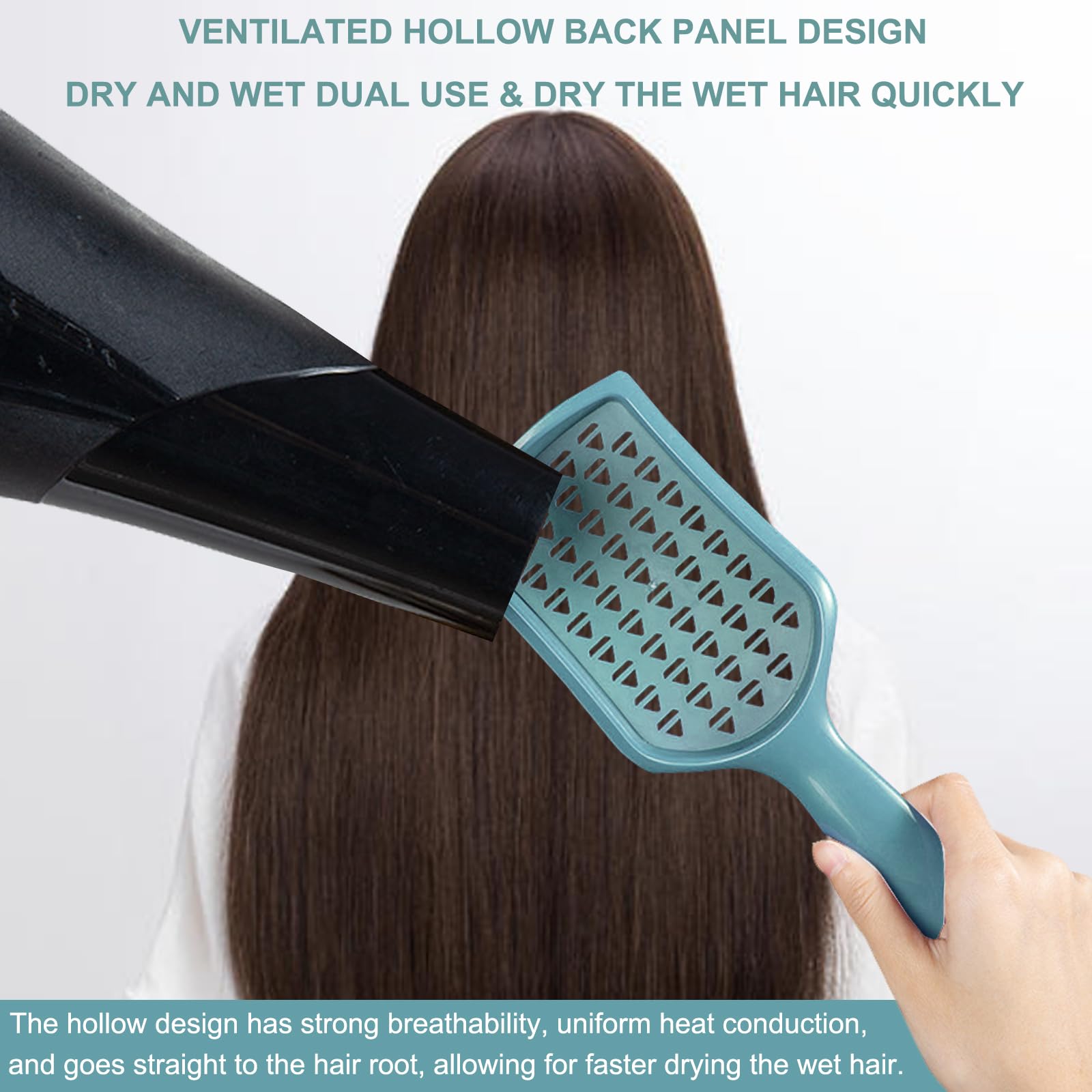 Haarbürste, entwirrende Haarbürste, Entwirrungsbürste für alle Haartypen, nass und trocken, belüftet, entwirrende Haarbürste (schwarz und grün), 2 Stück
