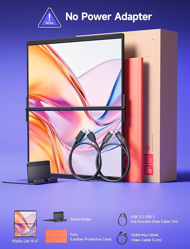 Amazon.com: JSAUX FlipGo Lite 15.6 吋可攜式雙堆疊顯示器