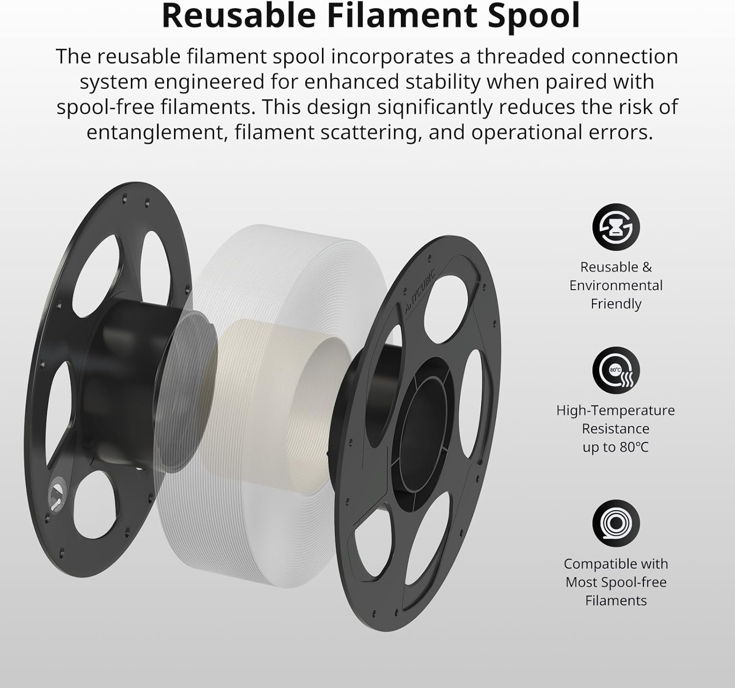 ANYCUBIC PETG Filament 1.75mm, 3D Printer Filament, Dimensional Accuracy +/- 0.02mm, Exceptional Toughness, Print with Most FDM 3D Printers, 1KG Reusable Spool, Texture Gray - Image 7