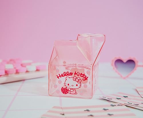 Miniatura 4 de Hello Kitty Sanrio - Cartón de leche de fresa, jarra pequeña para crema | Capacidad para 12 onzas
