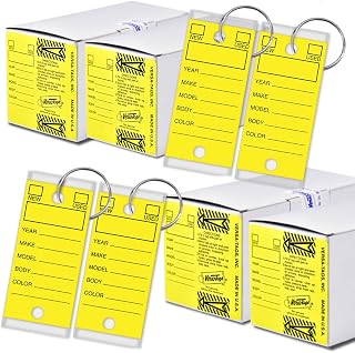Versa-Tags Yellow Self-Protecting Key Tags with Split Rings, 1000-Pack