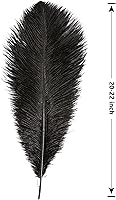 Vista 2 de THARAHT Plumas de avestruz negro, 12 unidades, grandes, naturales a granel de 20 a 22 pulgadas, 19.7 in-21.7 in, para centros de mesa de boda