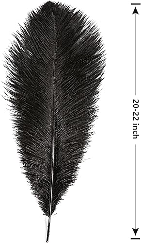 Miniatura 2 de THARAHT Plumas de avestruz champán, 12 unidades, grandes, naturales a granel de 20 a 22 pulgadas, 19.7 in-21.7 in para centros de mesa de fiesta de
