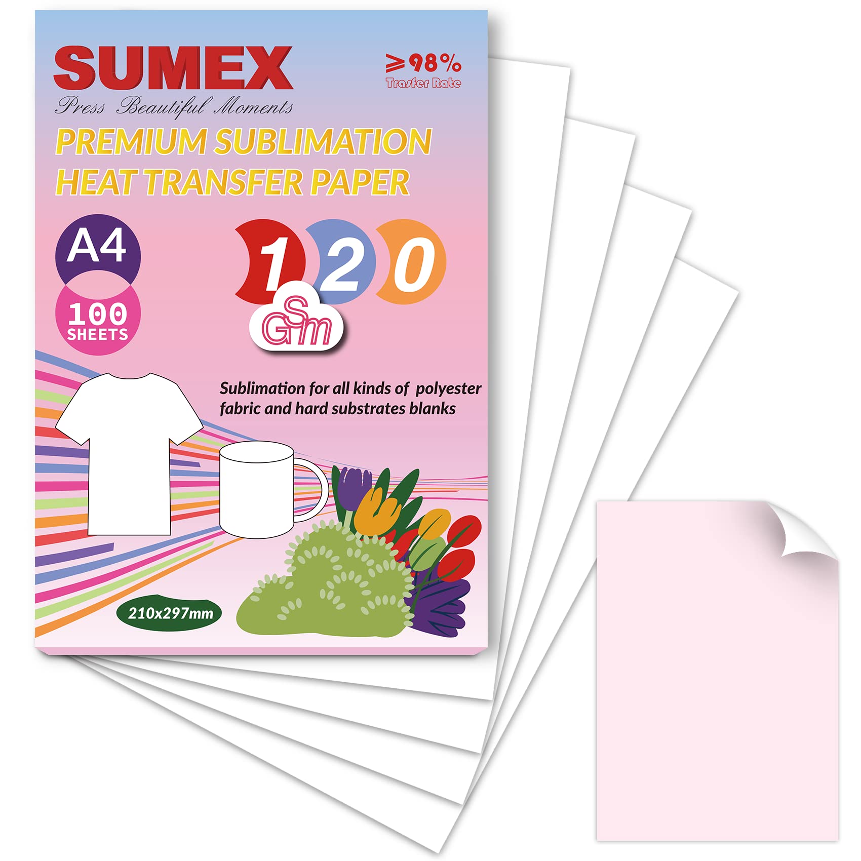 Sumex Sublimation Paper 120gsm A4 Size 210×297mm 100 Sheets Heat Transfer Paper Compatible with All Inkjet Printer - Image 4