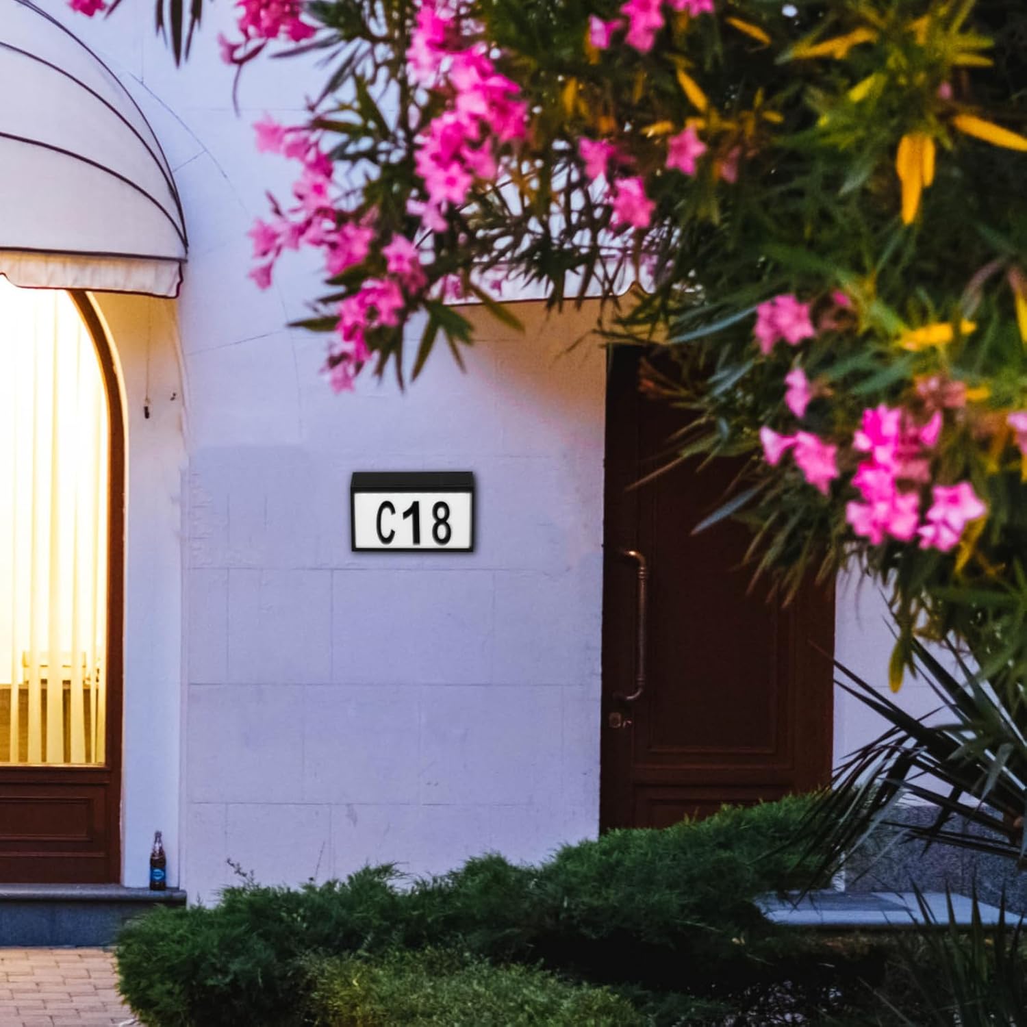 Led Solar Address Sign Wall Mount Doorplate Light Weatherproof Solar Number Lamp for Outdoor Night Visibility