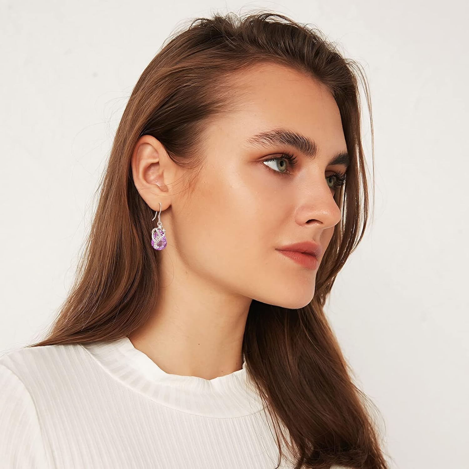 AENEAS Valentines Day Gifts for Women Her Teardrop Dangle Drop Earrings 925 Sterling Silver Pear Gemstone Birthstone Earring Fine Jewelry Birthday Gifts for Girlfriend Women Wife Her