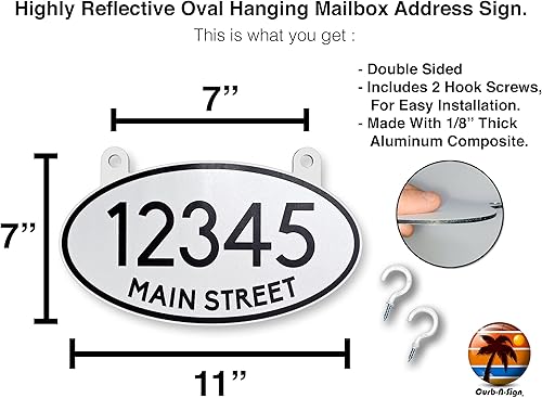 Miniatura 3 de Letrero reflectante para colgar en buzón de correo, doble cara