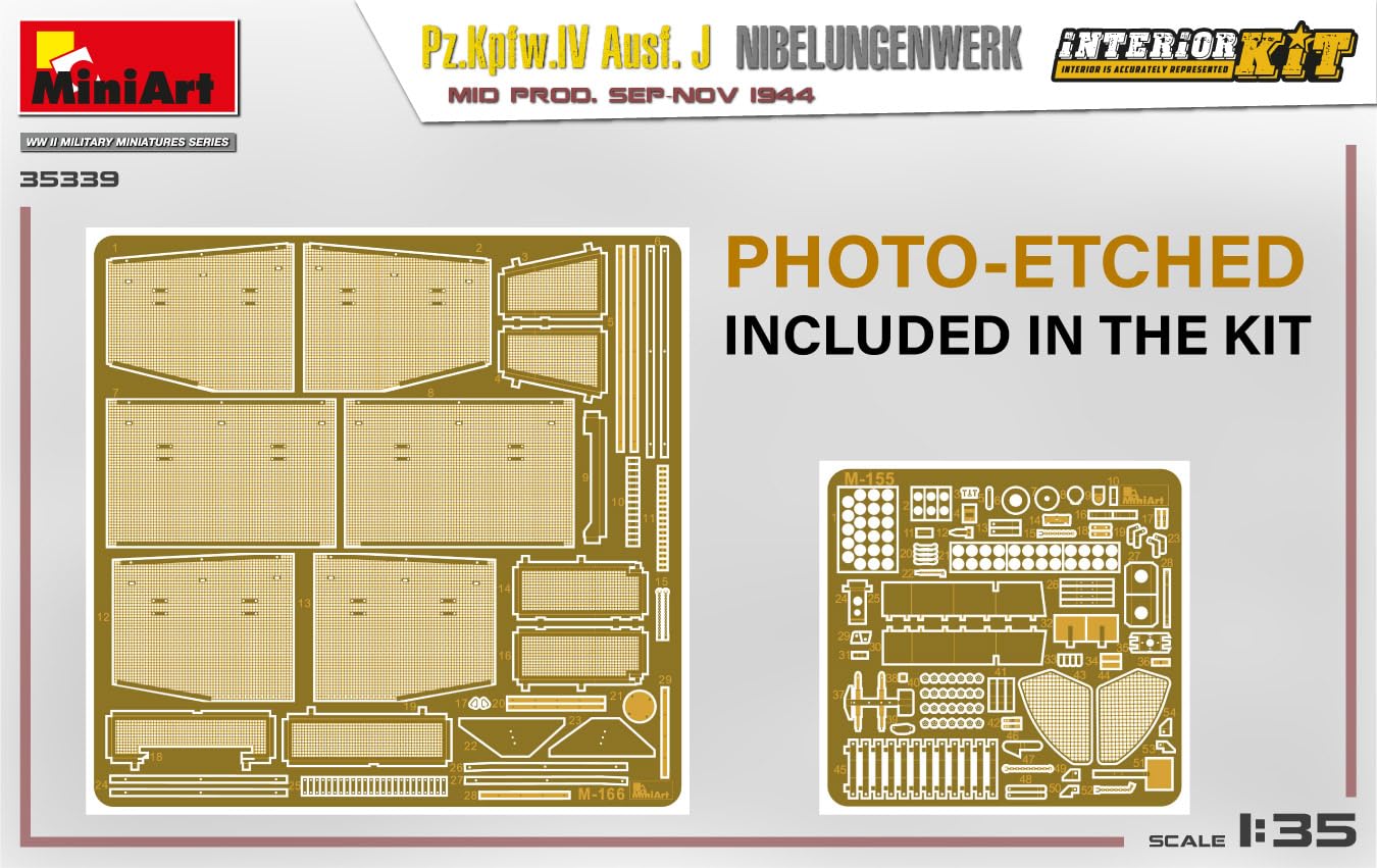 Kit Modello In Plastica Miniart 1:35 - Pz.Kpfw.IV Ausf J Nibelungenwerk, Con Interno Dettagliato, Non Verniciato