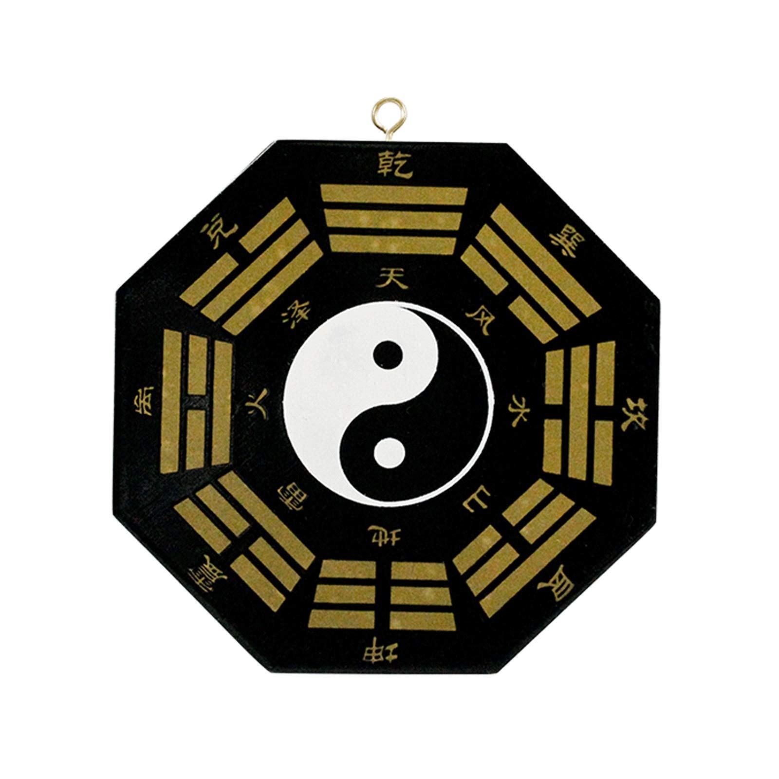 Specchio Concavo di Feng Shui Bagua Chinese Feng Shui Peach Wood Wood Bagua Specchio for Protezione familiare Fengshui Specchio Taoist Talisman Energia for la decorazione domestica Ornamento Feng Shui