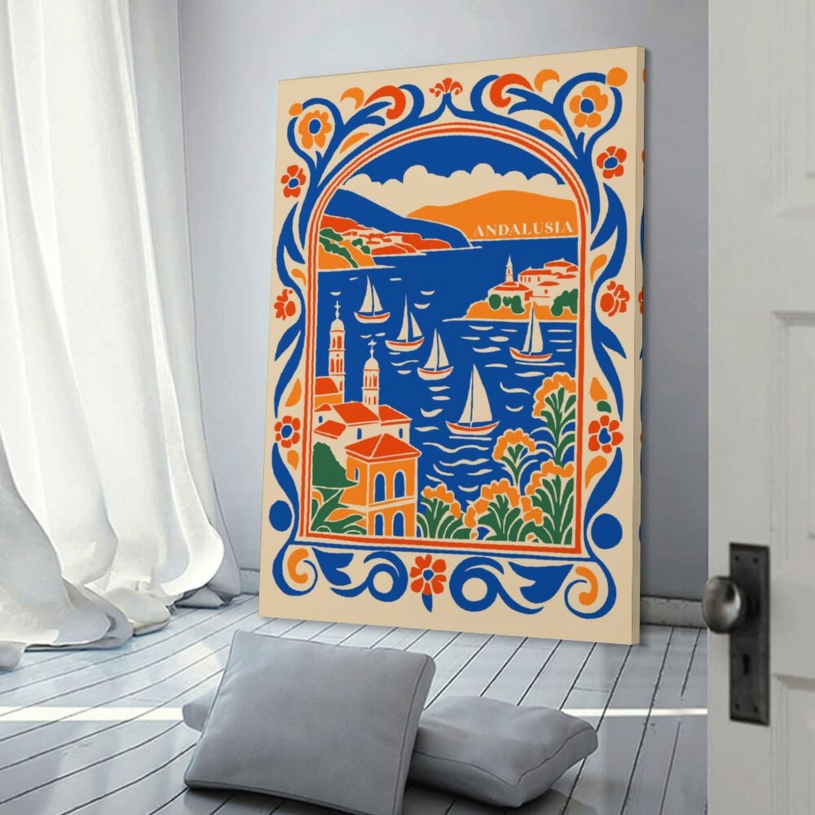 Junmoney Andalusia Travel Room Decor Wall Art, 20x30inch(50x75cm), for Gallery Wall Decor And Room Displays, Decorative Artwork with Flexible Styling