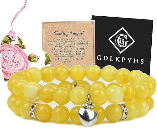 Miniatura 27 de 2Pcs Healing Crystal Bracelets for Women Handmade Beaded Bracelet Healing Prayers Crystal 8mm Natural Stone Beads Bracelet Stress Relief Get Well