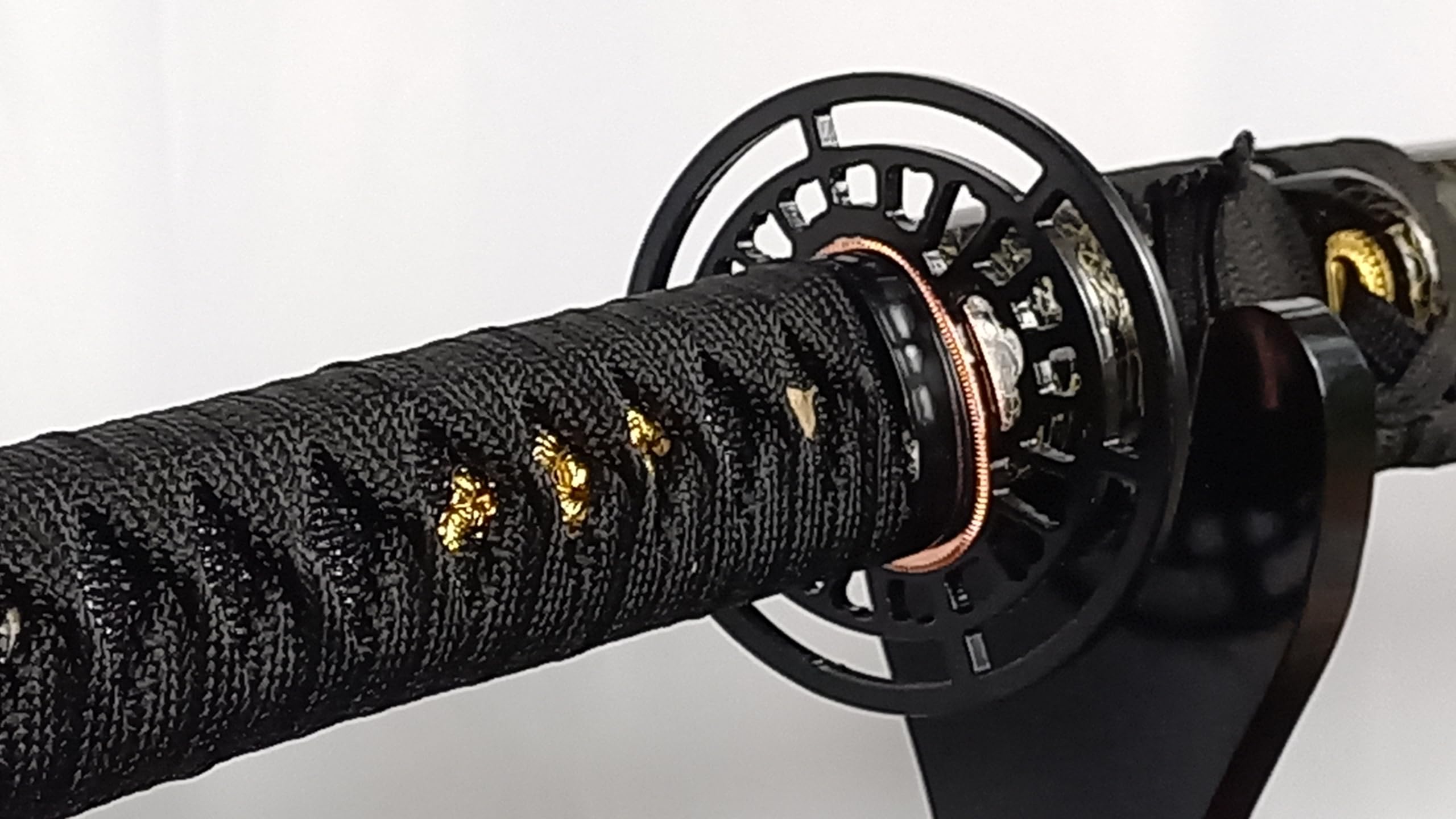 Generisch Osaka Katana Samurai Schwert - scharf, echt & handgeschmiedet - gefaltetes Katana Schwert ohne Ständer - echter Japanischer Kohlenstoffstahl - Schwarz (Black) Deko Katanas