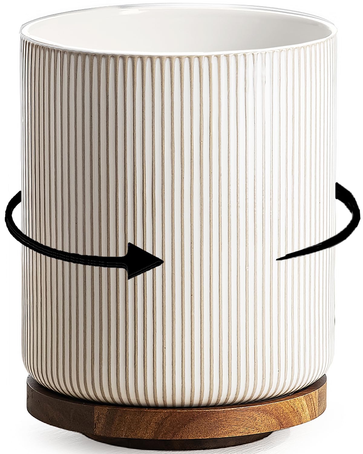 getstar Extra Large Rotating Utensil Holder for Kitchen Counter, 7.9" Ceramic Utensils Crocks Set for Countertop Large &amp; Small Utensil Organizer for Spatula Farmhouse Kitchen Decor