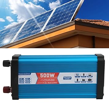 Ubersweet Power Inverter, Car Plug Inverter Pure Sine Wave Cooling Fan Faster Charging for Home Truck Boat (12V to 220V)'