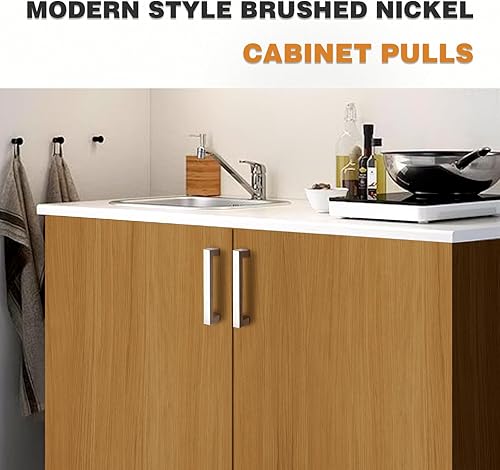 Miniatura 2 de Probrico - Paquete de 25 manijas modernas de acero inoxidable para armarios de cocina, agujeros centrales de 5 pulgadas, tiradores de cajón de