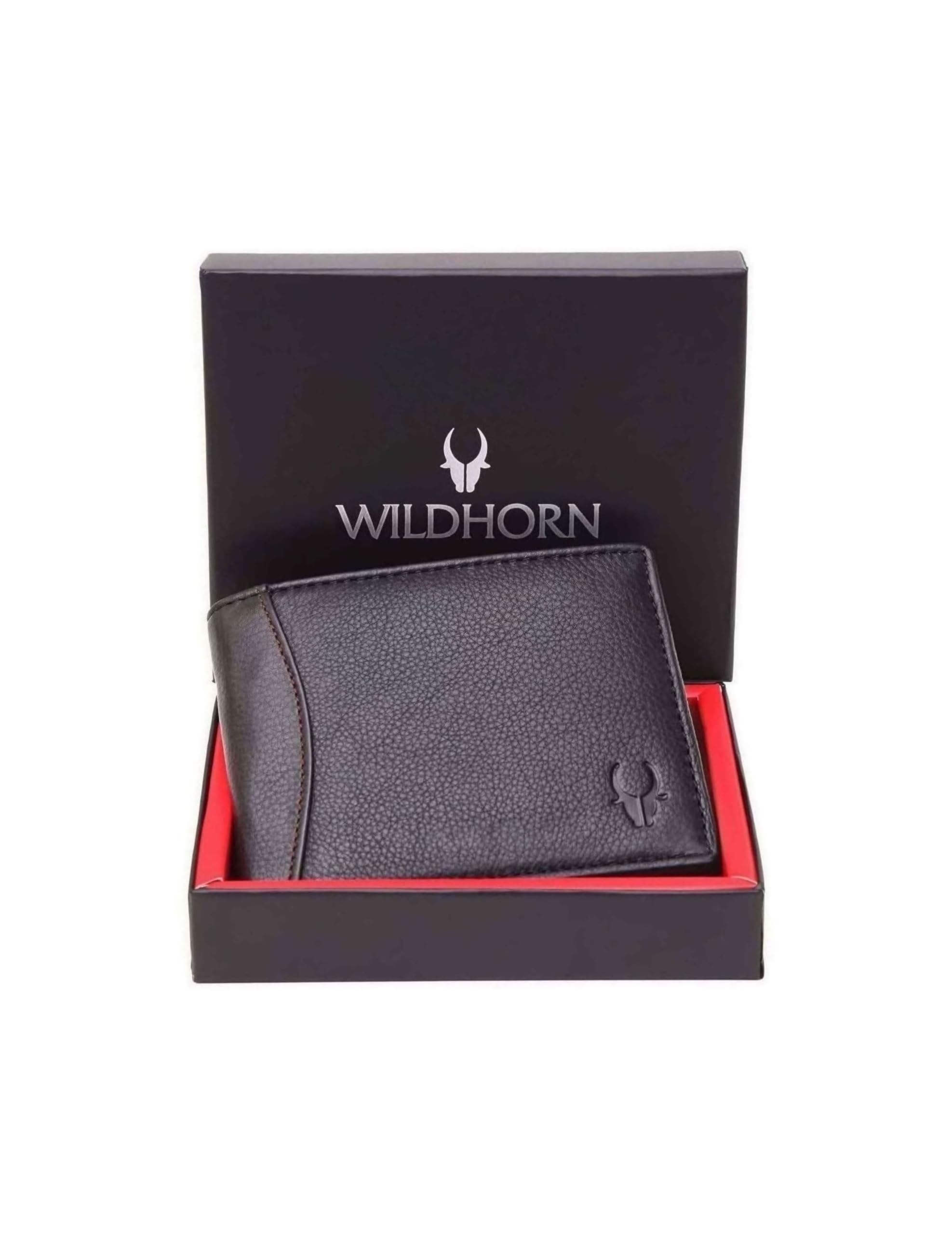 WildHorn® RFID Protected Genuine Leather Wallet for Men's Black
