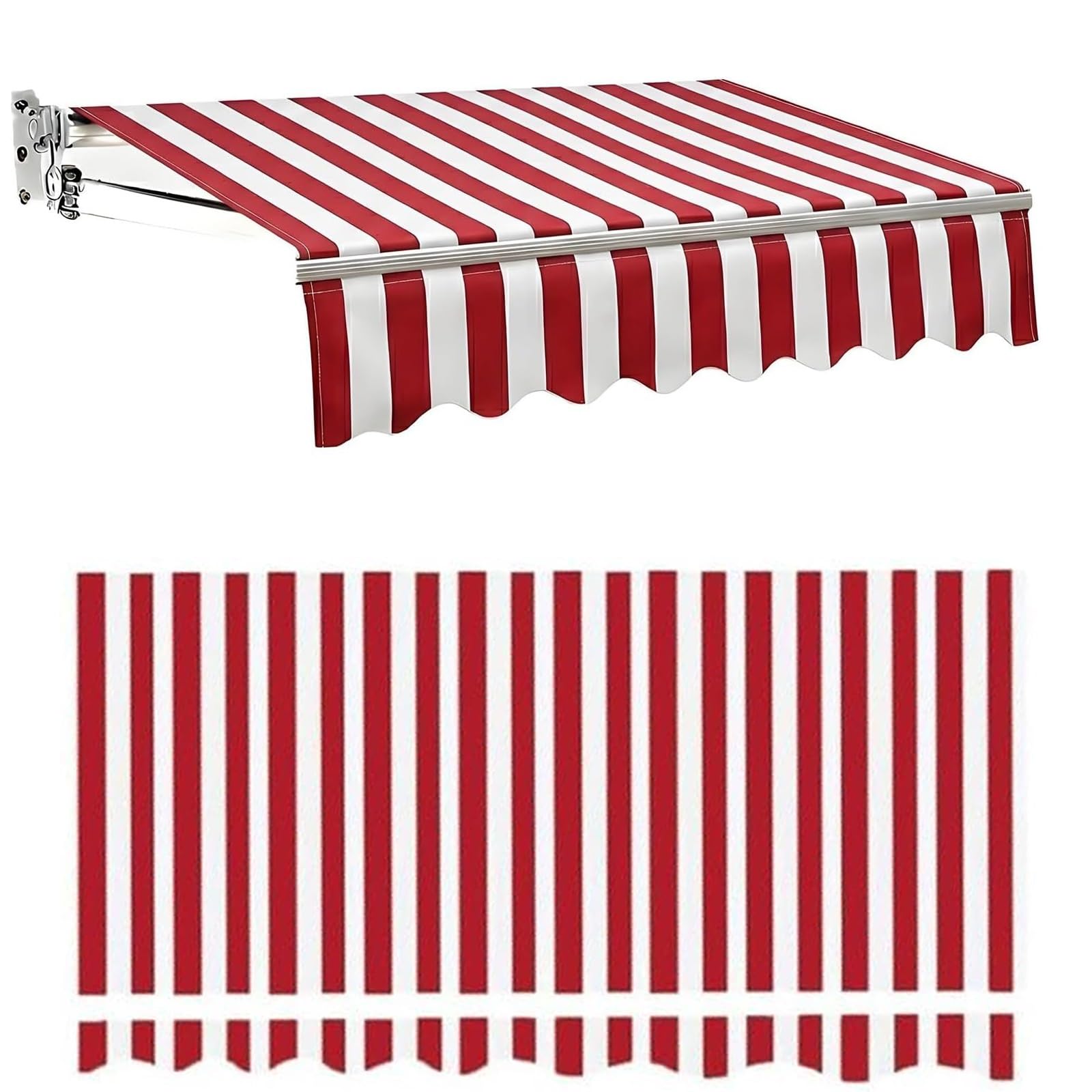 ROFBIHG Replacement Awning Fabric for Retractable Patio Awnings, Outdoor Patio Sunshade Canopy Awning Cover, UV Resistant, Awning Replacement Fabric for Balcony, Porche(Red,2x1.5m(6.6x5ft))