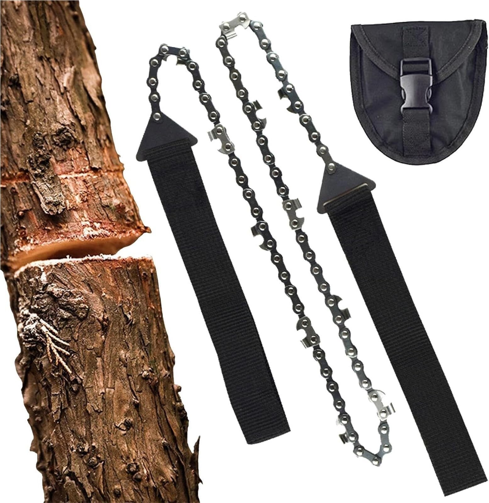 Tronçonneuse de poche, tronçonneuse de poche: coupe-bois, équipement de survie for la coupe d'arbres, scie de survie, scie à chaîne à corde de randonnée, tondeuse folle