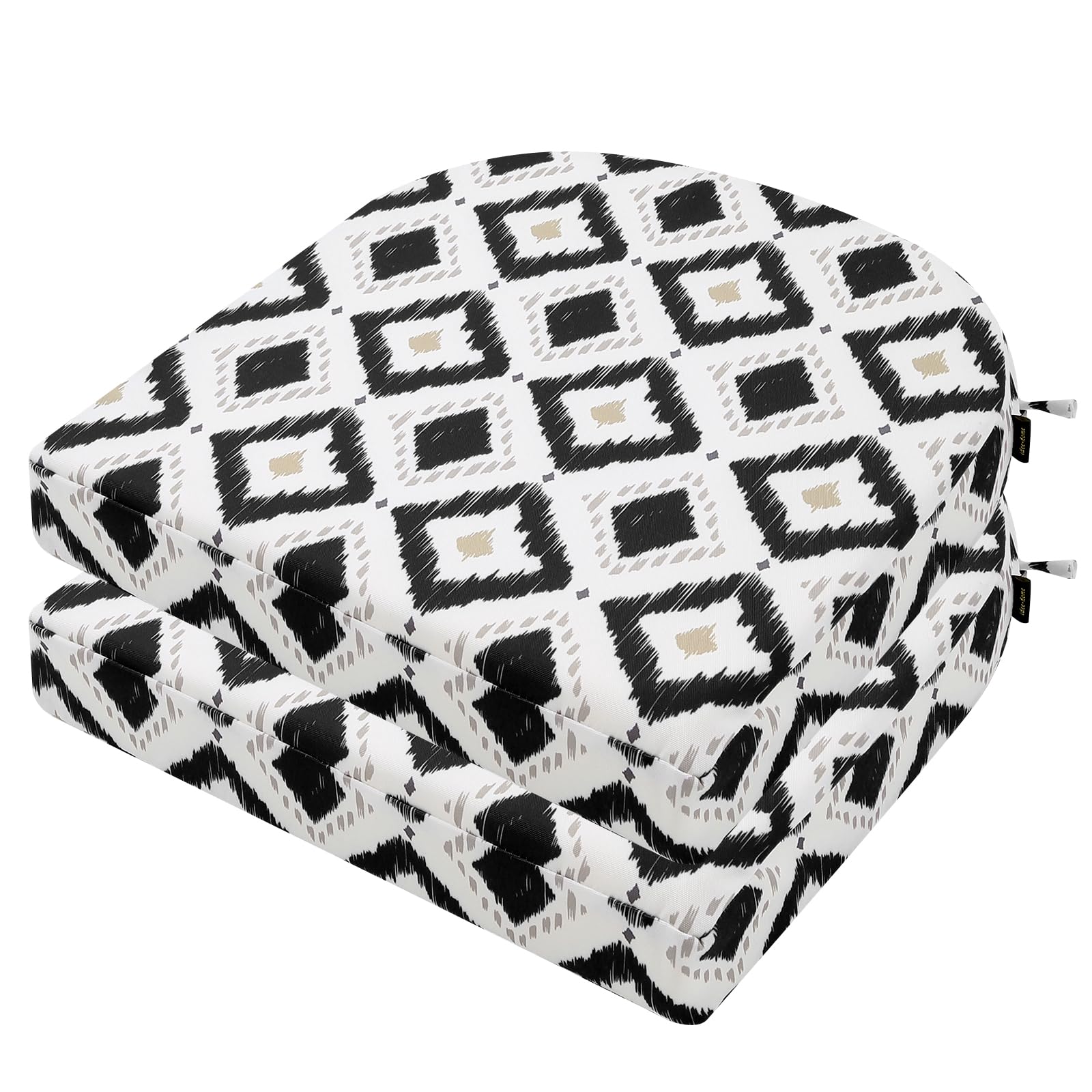 idee-home Outdoor Chair Cushions Set of 2, 17" x 17" x 3" Outdoor Seat Cushions Thick 3" Patio Chair Cushions for Outdoor Furniture Waterproof with Ties, Chair Pads Dining-image-28