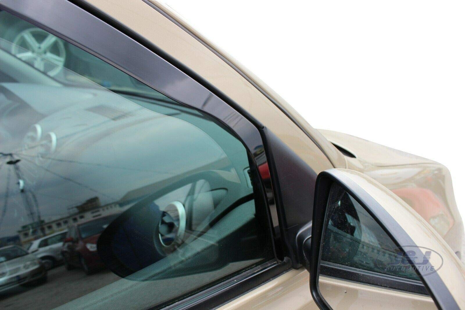 J&J AUTOMOTIVE Deflettori d'Aria per Nissan Qashqai J10 2007-2014, Set da 4 Pezzi, Nero Fumé Oscurato Heko