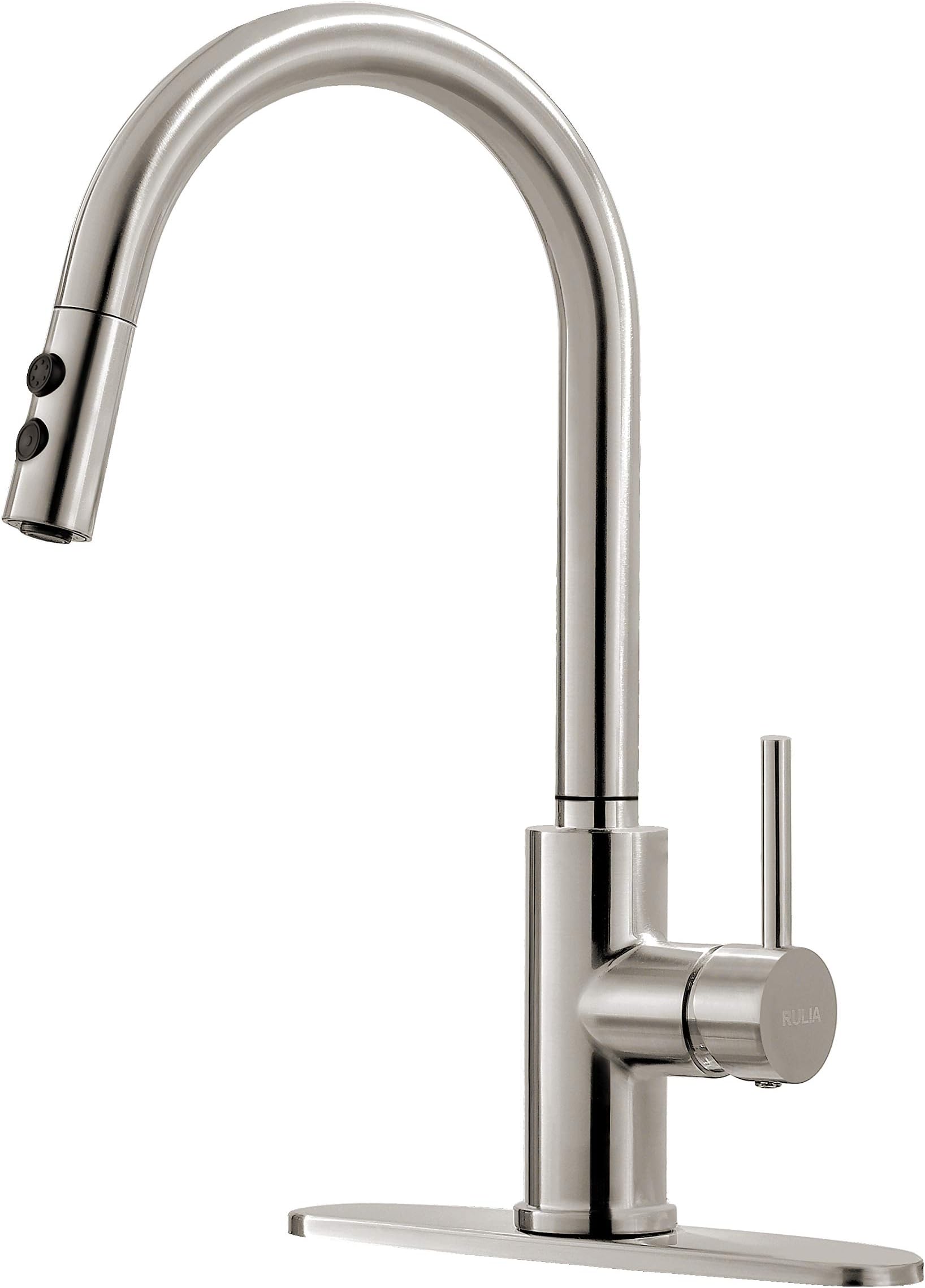 - Kitchen Faucet, Kitchen Sink Faucet, Sink Faucet, Pull-Down Kitchen Faucets, Bar Kitchen Faucet, Brushed Nickel, Metal Spray Head, RB1018