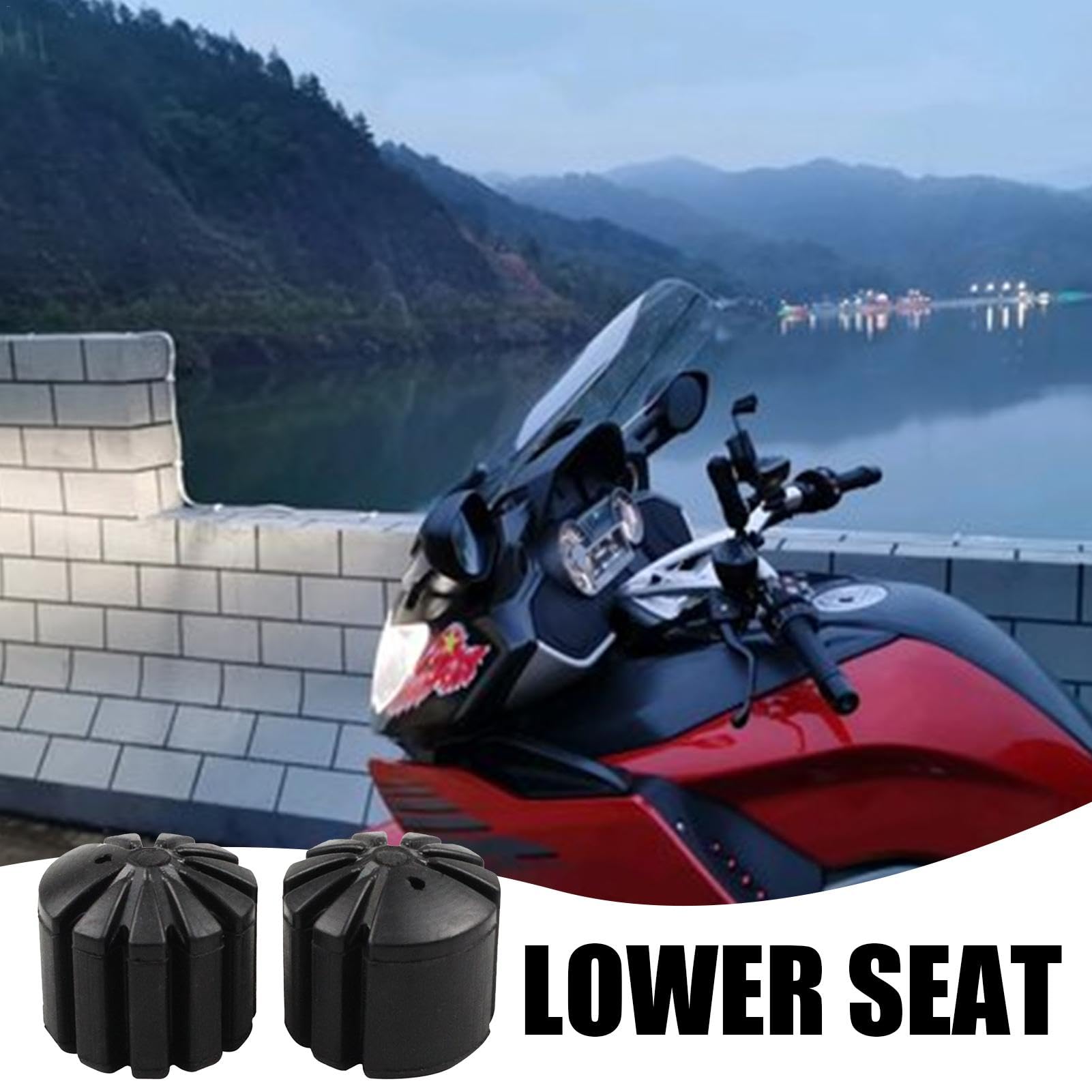 Kit d'abaissement inférieur de selle de moto en caoutchouc, kit inférieur de selle de pilote en caoutchouc | Support d'abaissement de siège 2 pièces,Conversion de siège de moto, kit réglable, remplace