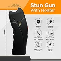 Vista 2 de FURY Cyclone pistola paralizante con linterna, alarma personal, empuñadura cómoda, recargable, carga de pared, estuche de cuero sintético, fácil