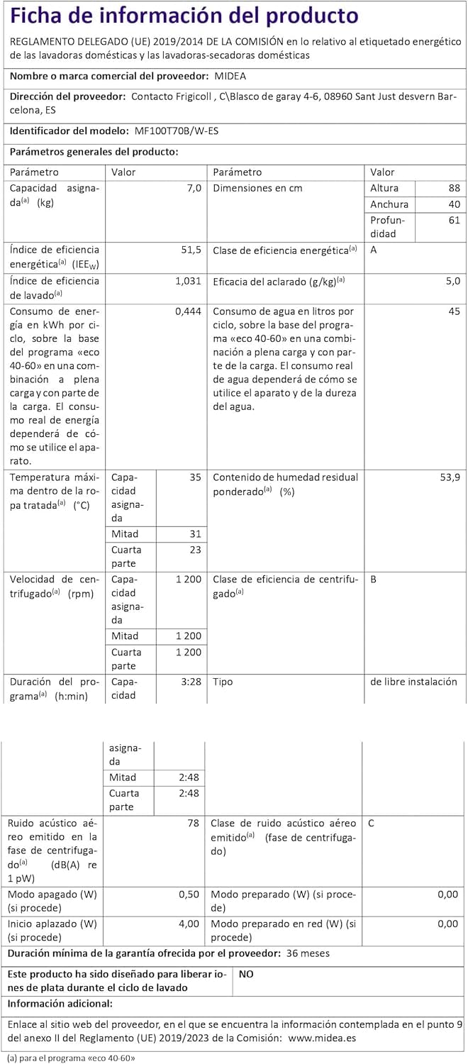 Midea Lavadora Carga Superior 7kg de 1200 RPM - Lavadoras con 15 programas y diseño ultra slim - Maquina de lavar ropa de libre instalación con Función de vapor, Lavado Rapido y Modo ECO